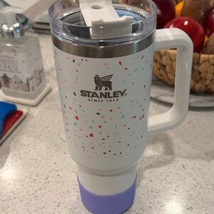 Stanley White Mug with Multicolor Speckles and Purple Base